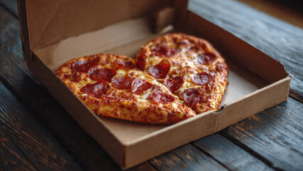 Heart Shaped Pepperoni Pizza in Box