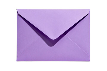 Purple envelope isolated on white background for mail or communication