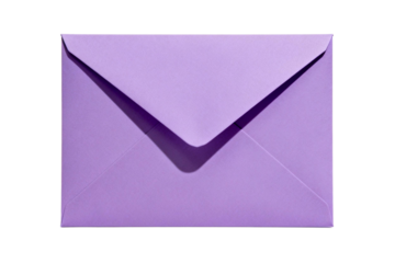 Purple envelope isolated on white background for mail or communication