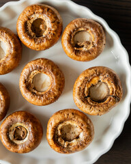 Raw Button Mushrooms in Tray – Ready to Bake