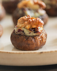Festive Stuffed Mushrooms with Blue Cheese and Dried Cranberries – Holiday Appetizer