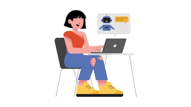Robo Service  2D Flat Animation.