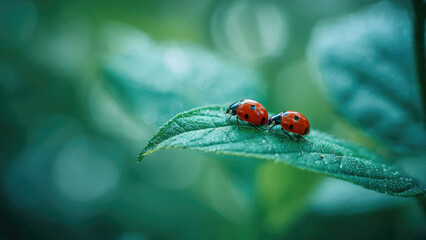 Ladybugs on a Leaf