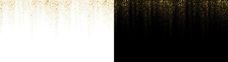 PNG image of Abstract golden glitter particles cascade downwards against a deep creating a luxurious digital rain effect for celebration banners on transparent background © rehena