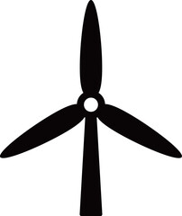 風力発電のアイコン　モノトーン