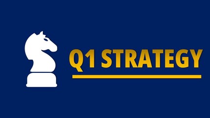 Corporate Q1 Strategy Animation: Chess Knight Symbolizing Business Planning and Financial Goals