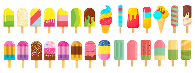 Ice cream icons vector illustration.  ice cream vector set clipart. various ice cream icons.