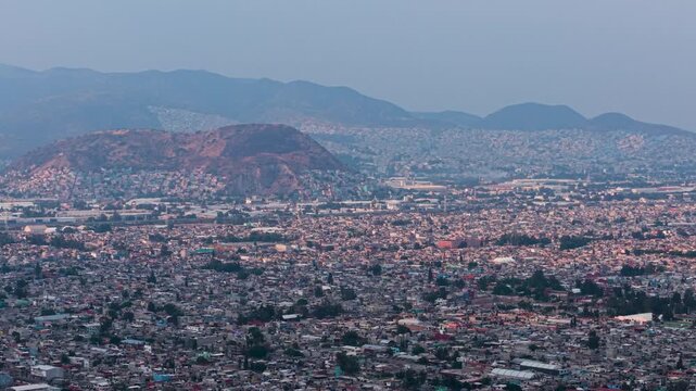 Aerial perspective of Ecatepec, one of Mexico&rsquo;s largest municipalities