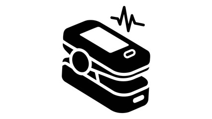 Smart fingertip pulse oximeter measuring oxygen saturation and pulse rate, medical device for health monitoring.
