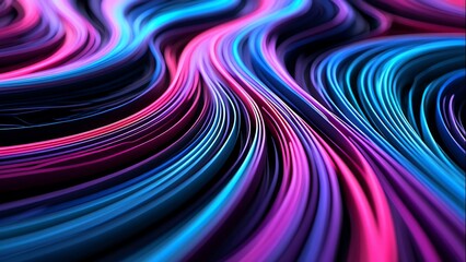 Abstract flowing lines of pink blue and purple light trails background energy
