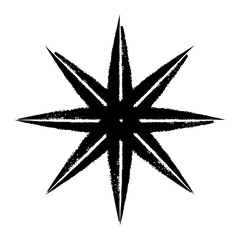 Sparkling star doodle sketch. A hand-drawn star illustration with doodle sparkles, perfect for adding a whimsical touch to Christmas, winter, or holiday designs. A graphics design element. PNG