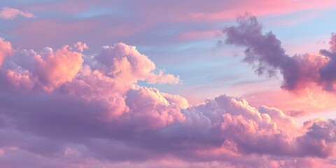 Dreamy Romantic Evening Sky with Pink, Purple, and Blue Tones