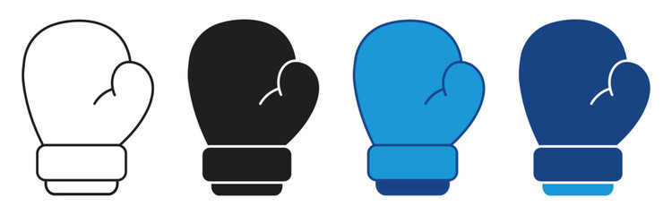 Boxing Glove Icon Set . Boxing Gloves. Sport Concept isolated on white background, Vector illustration.