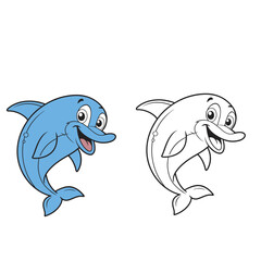 Naklejka premium coloring book for kid dolphin vector