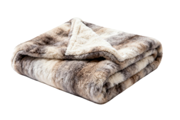 Luxurious soft faux fur throw blanket with animal print design
