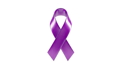 Purple Awareness Ribbon Isolated on White Background
