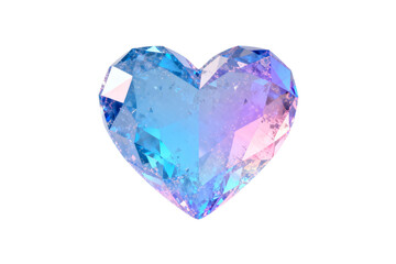 Colorful heart-shaped gemstone with vibrant hues and sparkling facets