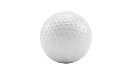 White golf ball with dimpled texture isolated on black background sport