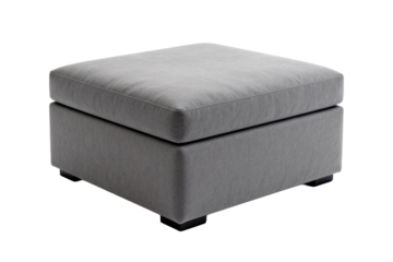 Modern light gray fabric ottoman for comfortable seating