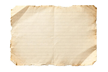 Fototapeta premium Vintage lined paper sheet with torn edges for writing or drawing