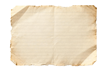 Vintage lined paper sheet with torn edges for writing or drawing
