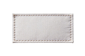 Plain rectangular fabric patch with stitching on a white background