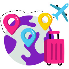 Premium download icon of world tour 