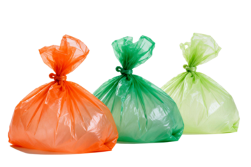 Colorful plastic garbage bags for waste disposal and organization