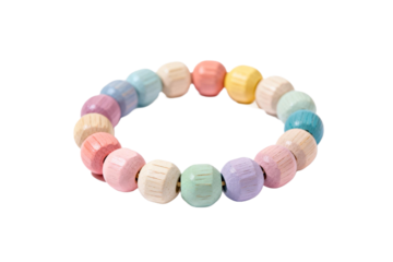 Colorful beaded bracelet with various pastel colored beads