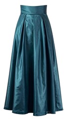 Teal midi skirt with pleated design