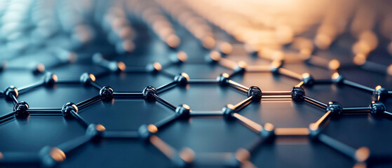 Obraz premium A close-up view reveals the smooth and shiny surface of graphene sheets, showcasing their detailed structure and unique properties in a high-tech laboratory environment
