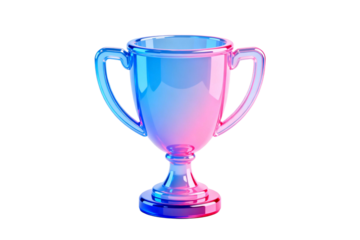 A shiny gradient colored trophy cup for achievement