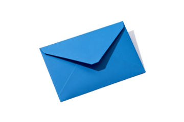 Blue envelope for sending messages and communications