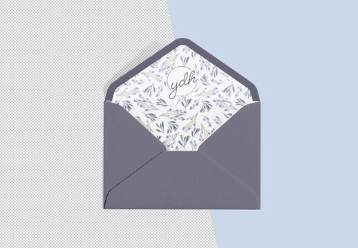 Open Envelope Mockup with Editable Liner Design