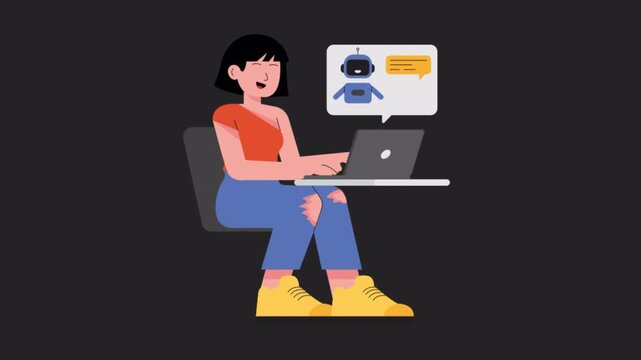 Robo Service 2D Motion Graphics Animation Alpha channel