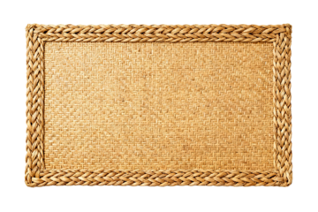 Natural woven placemat with braided border for dining table decor