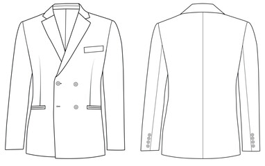man Double Breasted Coat Vector Fashion Design Illustration