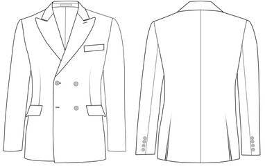 man Double Breasted Coat Vector Fashion Design Illustration