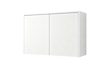 Two - door white wall - mounted cabinet for home storage