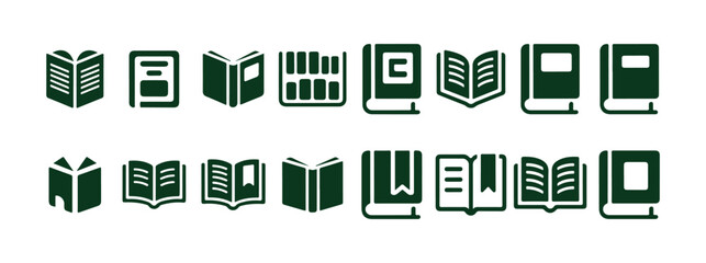 Collection of Book Icons. Flat Minimal Education Graphics. Vector illustration eps 10