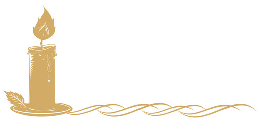 Vector illustration silhouette of a candle for candle day 