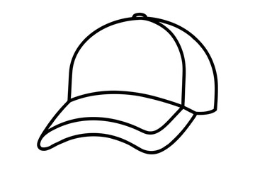 Trucker hat line art vector, Trucker cap outline

