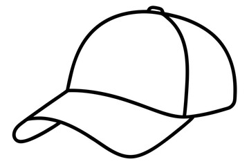 Trucker hat line art vector, Trucker cap outline
