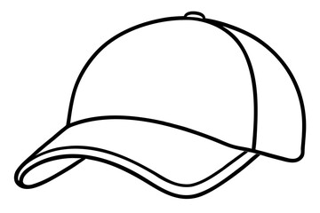 Trucker hat line art vector, Trucker cap outline
