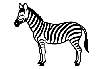 Zebra silhouette vector, standing Zebra  black symbol
