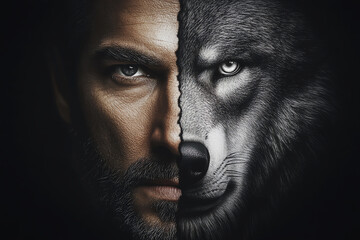 man wolf, AI generated