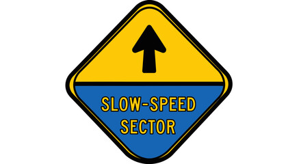 Warning Sign Indicating A Restricted Zone For Slower Movement And Controlled Traffic Navigation