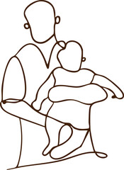 A heartwarming illustration of Father’s Day showing the love between a father and child. A sweet, simple artwork symbolizing family bond, care, and appreciation.