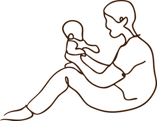 A heartwarming illustration of Father’s Day showing the love between a father and child. A sweet, simple artwork symbolizing family bond, care, and appreciation.