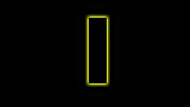 Glow Yellow number counter on black bale to loop endless 4k